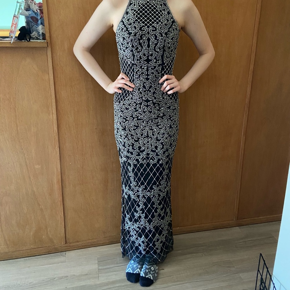 Sherri Hill beaded and open backed dress